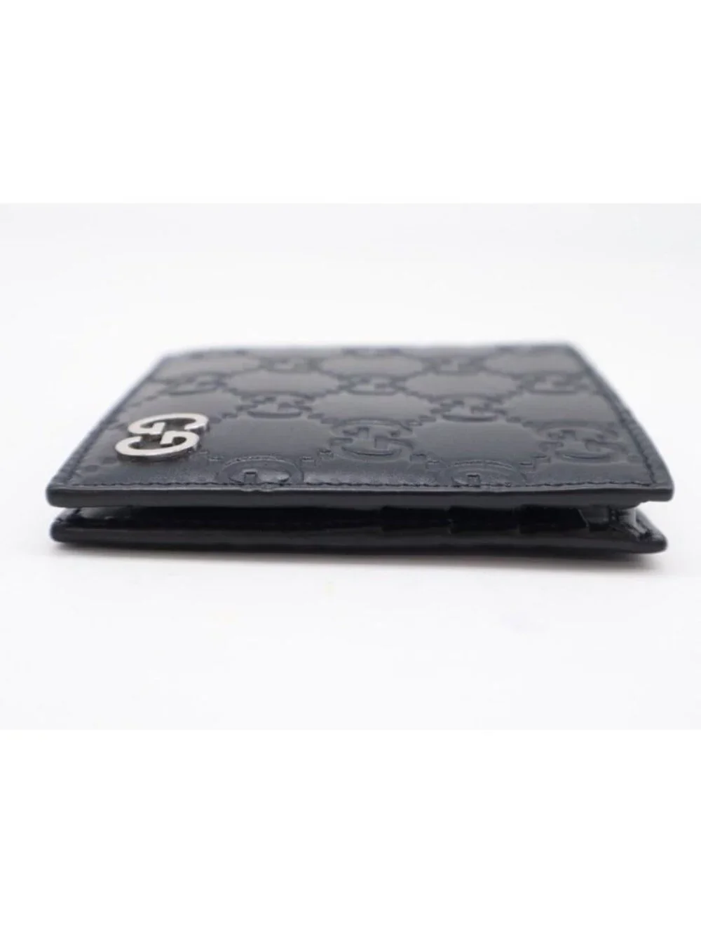 Gucci Bi Foldwallet Guccissima Navy Leather Silver Wallet
